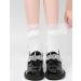 Akamas Women's Ruffle Socks - Black & White Cotton Ankle Socks Princess Style Gift Idea for Girls (Size 35-41) - Buy Online on GoSupps.com