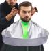 Professional Hair Cutting Cape Salon Barber Cape Waterproof Haircut Umbrella Catcher Hairdresser Gown Apron Men Women Hairdressing Supplies Silver&green