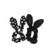 Zac's Alter Ego Set of 2 Bunny Shape Scrunchies - 1 Plain & 1 Polka Dot Black