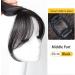 Forehead Fringe Bangs Extension Human Hair 4x8cm Mini Hairpiece Clip in 25cm Head Top Replacement Topper (Middle Part French Temple Black) - Buy Online on GoSupps.com