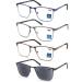Buy MODFANS 4 Pack Reading Glasses for Men - Blue Light Filter Metal Frame Rectangle Style Stainless Steel +1.50 - Stylish & Comfortable - Buy Online on GoSupps.com