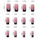24Pcs Hibiscus Flowers Press On Nails - Medium Square Fake Nails with Black French Tips & Glossy Nude Pink - Full Cover Nail Decor for Women & Manicure - Buy Online on GoSupps.com