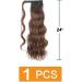 PrinFantasy Brown Wave Ponytail Hair Extension 24 inch - Long Fluffy Synthetic Wrap Around Pony Tail MW126 - Buy Online on GoSupps.com