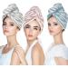 Laluztop Hair Towel Wrap for Women 3 Pack Ultra Soft Hair Drying Towels Anti-Frizz & Super Absorbent Hair Turban Suitable for Curly Long & Thick Hair Grey & Pink & Blue
