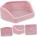 CORHAD Rabbit Toilet Pet Toilet Supply Triangle Potty Trainer Pet Training Toilet Pet Potty Ceramics Pink 30X26X12.5cm Pink - Buy Online on GoSupps.com