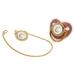 Gold Baby Pacifier Set - Rhinestone Covered Lightweight Pacifier for 6-18 Months (Letter C) - International Shipping Available - Buy Online on GoSupps.com