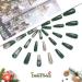 Vatocu Christmas False Snowflake Glitter Press on Nails - 24pcs | Long Ballerina Acrylic Stick-on Nails for Women and Girls - Buy Online on GoSupps.com