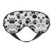 SSIMOO Dog Paw Pattern Print Double-Sided Eye Mask Soft and Light Blocking for Enhancing Sleep Quality Black