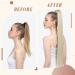 Elailite Real Hair Ponytail Extension #60 Platinum Blonde - 40cm 80g Smooth Natural Hair Braid - Buy Online on GoSupps.com