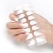 16 Pieces Gel Nail Stickers Semi Cured Gel Nail Polish Strips Full Nail Wraps Soft Self Adhesive Natural Gel Nail Art Stickers Gel Nail Strips White French Manicure Kit for Women and Girls Nail Art Be With You