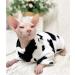 TENGTUD Hairless Cat Clothe for Sphynx Cat Plus Cashmere Black and White Winter Pet Clothes-L