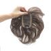 Remeehi hairpiece for thin hair wavy approx. 16.5 cm 6x6cm mono dark brown