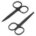 Eyebrow Scissors Small Scissors Nose Hair Scissors for Men Women 2-Pack Black Nose Hair Scissors Stainless Steel Mustache Scissors Pointed Round Nose Hair Clippers for Trimming Facial Hair