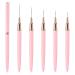 WLLHYF 5Pcs Pink Nail Art Liner Brushes Painting Nail Art Brushes for Long Lines Details Fine Drawing Nail Dotting Drawing Tool Set 7mm/9mm/11mm/15mm/25mm(Pink