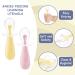 Vicloon Self-Feeding Weaning Spoons | 2pcs Silicone Baby Spoons for Easy Grip | Toddler Cutlery Kit in Yellow-Pink - Buy Online on GoSupps.com