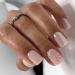24Pcs Press on Nails Short  Full Cover Square Shaped Fake Nails Nude Pink Pearlescent Short False Nails with Glitter Design Glossy Glue on Nails Short Acrylic Nails for Women Girls Daily Nail Art