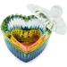 Rainbow Glass Crystal Acrylic Dappen Dish with Lid - Heart Shape | Nail Tool for Acrylic Powder Monomer | HJ-NAPB019-Heart - Buy Online on GoSupps.com