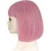 Yamel Short Pink Bob Wig with Bangs - Synthetic Hair Cosplay Wig for Women and Girls - Buy Online on GoSupps.com
