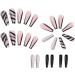 JUSTOTRY 24 pcs Leopard Fake Nails - Long Black French Press on Nails with Silvery Glitter for Women - Acrylic Coffin Medium False Nails with Glue for Nail Art - Buy Online on GoSupps.com