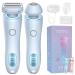 Eviay Premium Shaver Bikini Shaver for Women Wireless & Wet Dry - 2 In 1 Electric Shaver Razors for Women Epilator (Blue *1)