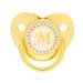Golden Baby Pacifier 26 Letters Curved Design Silicone Bling Baby Pacifier with Clips for 6 to 18 Months Baby M