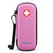 Medmax Epipen Medical carrier bag portable emergency pocket hard bowl Eva shockproof medication pocket organizer for 2 epipens asthma-inhalator anti-histamine AUVI-Q allergy medicine essentials pink m