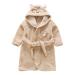 Miyanuby baby boys girl bathrobe soft flannel long arm animal hoodie morning mantle nightwear homewear for children baby young girls gift 5-6 years tiger khaki
