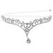 Lurrose Bridal Head Chain Forehead Headband Jewelry Headpiece Hair Accessories for Wedding (Silver)