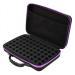 Essential oil carrier bag 60 bottles of essential oil fall shockproof hard shell essential oil storage box suitable for bottles 5ml to 15ml (purple)