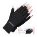 AOKITEC UV gloves for nails-UPF50+ UV gloves nails for UV nail polish manicure anti-UV fingerless gloves for UV lamp nails nail art skin care nails make yourself (black)