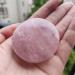 Natural Pink Rose Quartz Powder Hibiscus Crystal Round Reiki Stone for Jewelry Making DIY Gifts (Color Chakra Reiki Balancing (Color As Picture
