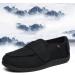 NVBHOF Men's Adjustable Closure Swollen Feet Slippers - Black - Wide Shoes for Elderly Men with Arthritis, Edema & Diabetes - Buy Online on GoSupps.com