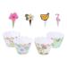 jojofuny 3 Sets Cake Surrounding Cards Hawaiian Cupcake Paper Beach Wrapping Paper Tropical Cupcake Hawaiian Party Nativity Decor Flamingo Happy Birthday Cake Cupcake Cups Christmas Plug-in Assorted Colorx3pcs 8X5.2CMx3pcs