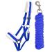 ARBO-INOX halter set starter with faux fur halter and lead rope (Cob Thoroughbred Cobalt Blue) Cob Thoroughbred Cobalt Blue