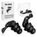 2 Pair Ear Plugs Ear Plugs for Adults with Ear Canals Sleep Noise canceling earplugs Silent earplugs for use in Sleep Swimming Work Travel Concerts Reusable Silicone earplugs(Black)