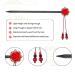 Vintage Chinese and Japanese Hair Sticks for Women - Geisha Hair Pins with Red Flower Design and Retro Wooden Rose-Wood Finish - Buy Online on GoSupps.com