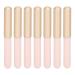 7pcs Round Head Portable Pink Handle Lip Smudge Brush Lip Blending Brush with Lid Professional Lip Smudge Brush for Lipstick Round End Lip Brush for Women Girl Gift(Pink 7 Pieces Of Set)