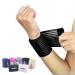 Adjustable Wrist Bandage Support Brace Wrap Mens Sports Wristbands Elastic Stretchy Band Gym Training Straps Safety Guard Protector Black