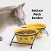 Sweejar Ceramic Elevated Cat Bowls - 15 Tilted Raised Pet Bowl with Wooden Stand - Pack of 2 Yellow Bowls 12 Fl Oz - Non-Slip Design for Small Dogs and Cats - Buy Online on GoSupps.com
