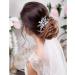 Bridal Sapphire Crystal Hair Comb Pearl Blue Crystal Leaf Marquise Hair Piece Prom Party Festival Wedding Hair Accessories for Women and Girls Silver - Buy Online on GoSupps.com