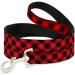 Buckle-Down Dog Leash Diagonal Buffalo Plaid Black Red Available in Different Lengths and Widths for Small Medium Large Dogs and Cats 4 Feet Long - 1.5" Wide