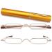 Lanomi mini reading glasses narrow Mr. Women 1.0 1.25 1.75 2.25 2.5 2.75 3.5 4.0 Light reading aid small metal glasses with case 2.25 dioptria