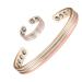 Tri Tone Gold Color Pure Copper Bracelet& Copper Rings for Women Magnetic Copper Jewelry Sets Gift Set for Women