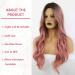 Piaou Ombre Black to Pink Synthetic Wig for Women - Long Natural Wave Heat Resistant Hair - Natural Looking - Buy Online on GoSupps.com