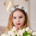 IYOU Flower Girl Headpiece Floral White Headbands Pearl Wedding Hair Vines Bridal Communion Hair Accessories for Girls - Buy Online on GoSupps.com