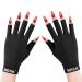 MEKK UV Gloves for Nails  Extra Length UV Light Gloves for Gel Nails UPF50+ UV Gloves Skin Care UV Protection Gloves Professional Manicure Gloves UV Protection UV Nail Gloves (Black)