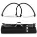 Men's Half Frame Reading Glasses Set with Case - 1.75x Magnification (Black) - 2 PCS in Pouch - Buy Online on GoSupps.com