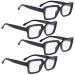 READING GLASSES 4 pack Ladies Stylish Oversized Square Trend Setters Readers for Women (Black) 4 Black 2.75 x
