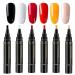 scyca 6 Pcs Gel Nail Pen Set Quick Dry Nail Art Pen No UV Nail Polish Accessories for Professional Manicure