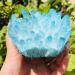 Natural Crystal Rough Specimen 300-400g Natural Crystal Green Angel Aura Quartz Cluster specimens Titanium Coating Quartz Cluster